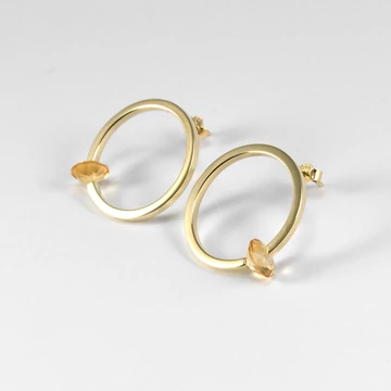 FLOATING STONE CITRIN ARANY FÜLBEVALÓ