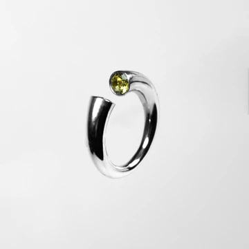 OPEN GREEN EZÜST GYŰRŰ 