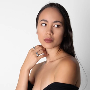 MOLD ART OPEN TOPÁZ EZÜST GYŰRŰ 