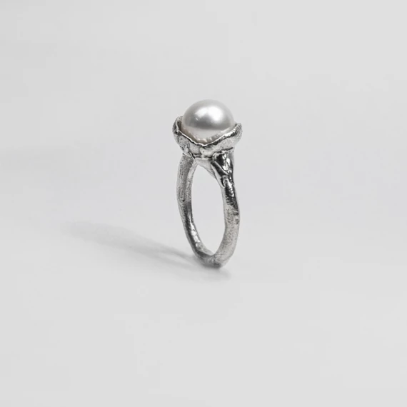 MOLD ART PEARL EZÜST GYŰRŰ 