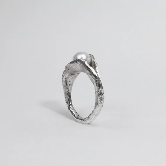MOLD ART PEARL EZÜST GYŰRŰ 