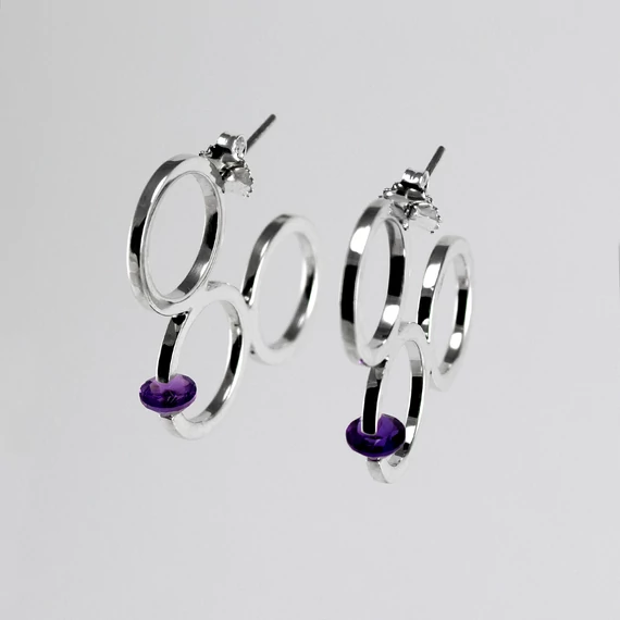 FLOATING STONE EZÜST FÜLBEVALÓ