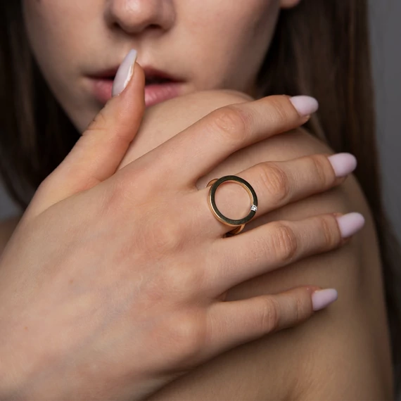 FLOATING STONE GYÉMÁNT ARANY GYŰRŰ