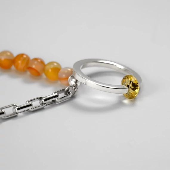 FLOATING STONE ACHÁT EZÜST LÁNC