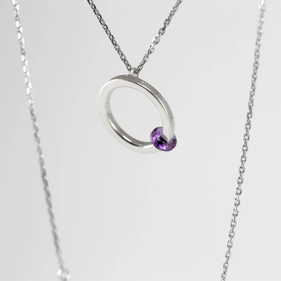 FLOATING STONE AMETISZT EZÜST NYAKLÁNC