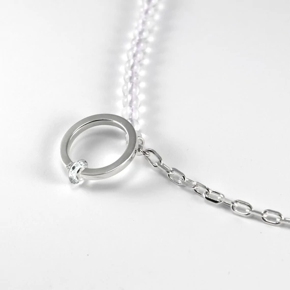 FLOATING STONE HEGYIKRISTÁLY EZÜST LÁNC 