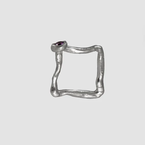 MOLD ART AMETISZT EZÜST GYŰRŰ